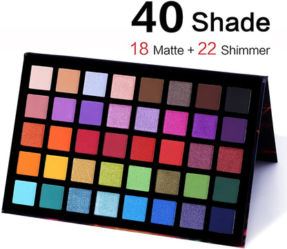 Spotlight Eyeshadow Palette Professional 40 Color Eye Shadow Matte Shimmer Makeup Pallet Highly Pigmented Colorful Powder Long Lasting Waterproof Eye Shadow