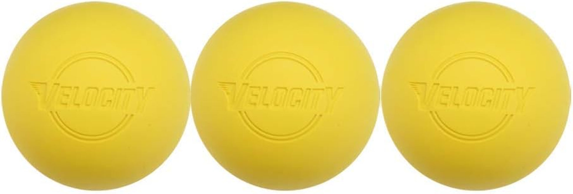 Massage Lacrosse Ball for Muscle Knots, Myofascial Release, Yoga & Trigger Point Therapy - Firm Rubber Scientifically Designed for Durability and Reliability - Yellow, 3-Pack