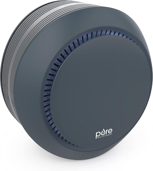 Purezone Halo Medium Room Air Purifier, 2 Stage Filtration, Purifies Air of Smoke, Pollen, Dust, and Pet Hair - Easily Fits on Tables, Desks, and Nightstands (Graphite)