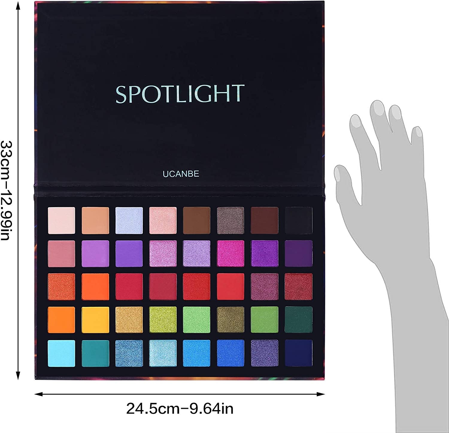 Spotlight Eyeshadow Palette Professional 40 Color Eye Shadow Matte Shimmer Makeup Pallet Highly Pigmented Colorful Powder Long Lasting Waterproof Eye Shadow