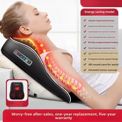 Manufacturer Direct Electric Shiatsu Head Neck Cervical Ttraction Body Massager Car Back Pillow with Heating Vibrating Massage D