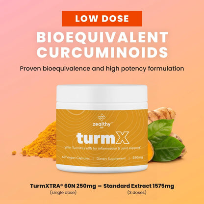 Turmeric Supplement Supports Joint Immune System Brain Skin 250 Mg per Capsule