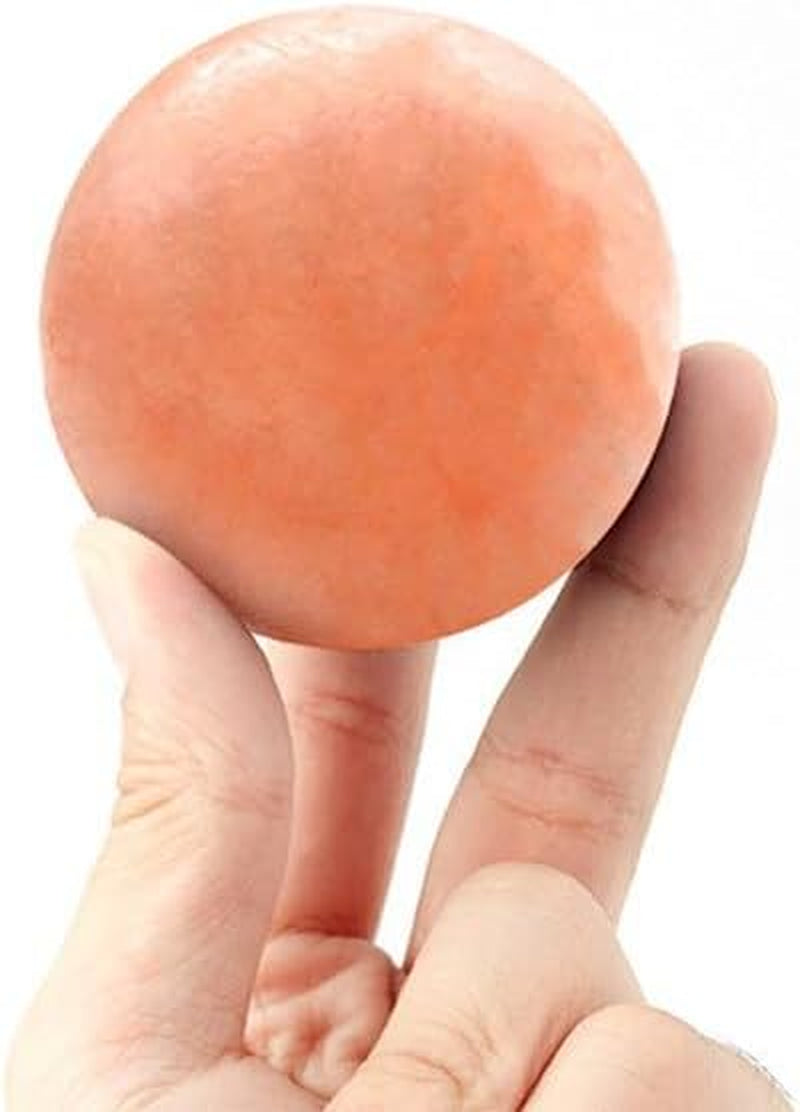 2 Pcs Ball Himalayan Salt Massage Stones Hot Massage Cold Massage Stones Set Warm Rocks Kit for Facial SPA1.97IN