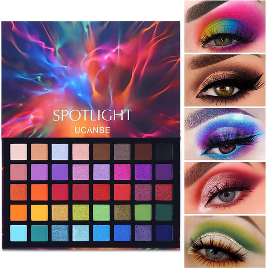 Spotlight Eyeshadow Palette Professional 40 Color Eye Shadow Matte Shimmer Makeup Pallet Highly Pigmented Colorful Powder Long Lasting Waterproof Eye Shadow