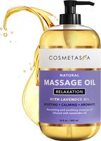 Lavender Relaxation Massage Oil - No Stain 100% Natural Blend of Spa Quality Oils for Soothing, Calming, Aromatic Massage Therapy 16.9 Oz by