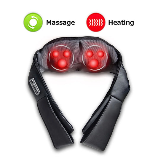 Shiatsu Back and Neck Massager Kneading Shoulder Massage Pillow with Heat Straps