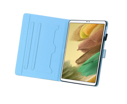 PU Leather Folio Stand Wallet Cover Case with Pencil Holder Card Slot for Samsung Galaxy Tab A7 Lite 8.7 Inch -Blue