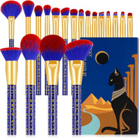 Makeup Brushes 19Pcs Makeup Brush Set Premium Gift Synthetic Powder Kabuki Foundation Contour Blush Concealer Eye Shadow Blending Liner Make up Brush Kit, Ancient Egyptian Series