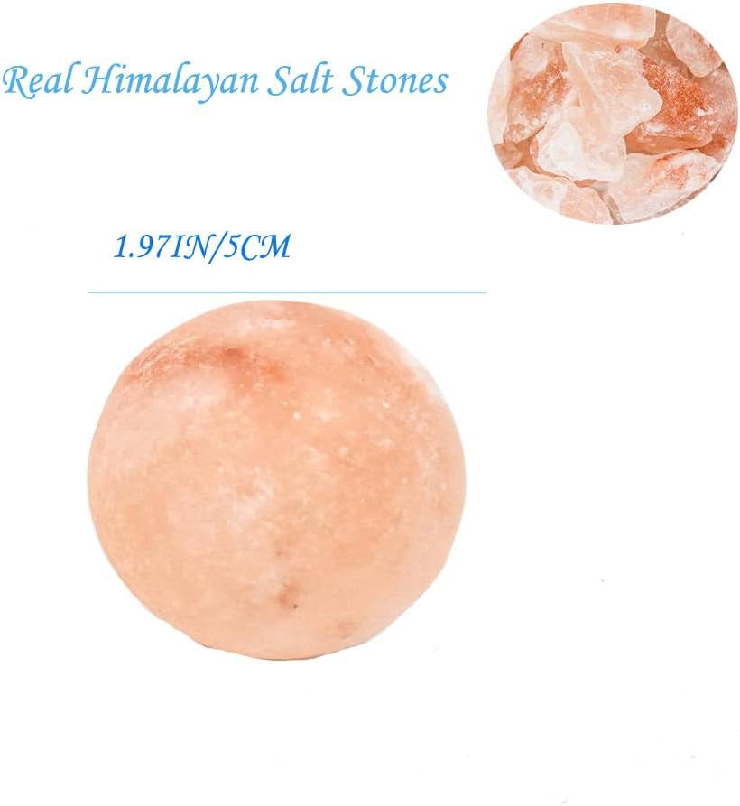 2 Pcs Ball Himalayan Salt Massage Stones Hot Massage Cold Massage Stones Set Warm Rocks Kit for Facial SPA1.97IN