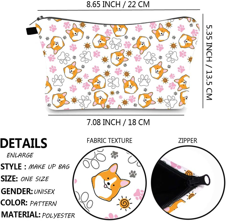 Hakuna Matata Makeup Bag Travel Case Cosmetic Bag (Corgi1074)